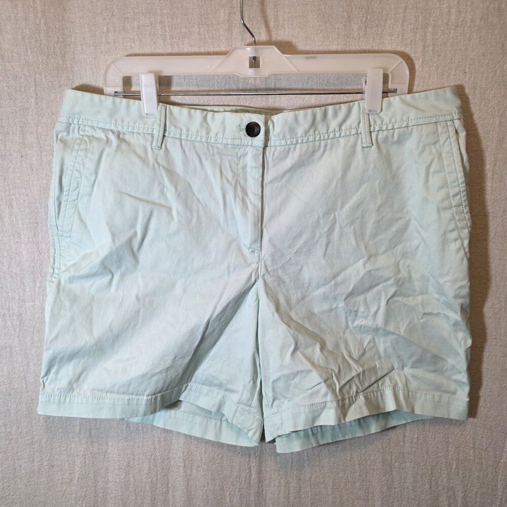 Talbots Relaxed Chino Shorts Women’s 16P Mint Green Stretch 6” Inseam Preppy